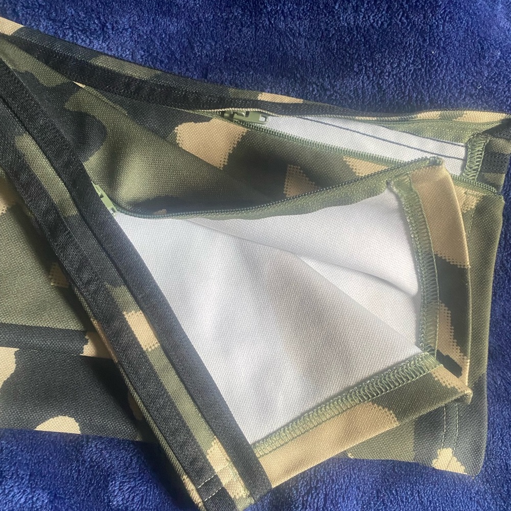 Adidas camouflage track pants ( green , black & tan )